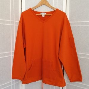 Club soda orange cotton sweatshirt v - neck